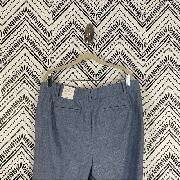 NWOT Women Talbots Blue Chambray Mid Rise Straight Leg Hampshire Ankle Pants 14 - Picture 4 of 10